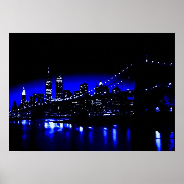 Blue New York City Poster Print (Front)