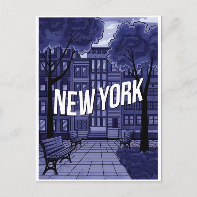blue new york Postcard (Front)