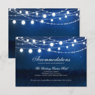 Blue Night & Lights Wedding Accommodations Card