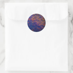 Blue Night Tropical Jungle Leaves Moon Metallic Classic Round Sticker