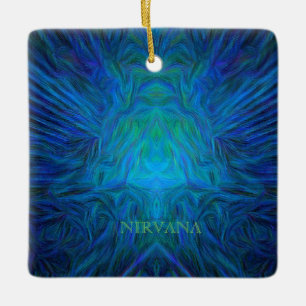 Blue "Nirvana" Abstract Buddha Pop Art Ceramic Ornament