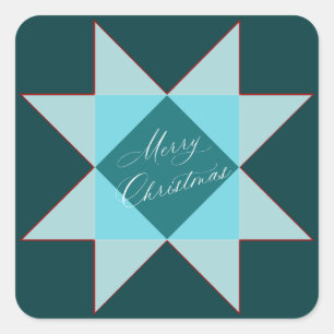 Blue Nordic Star Christmas  Square Sticker