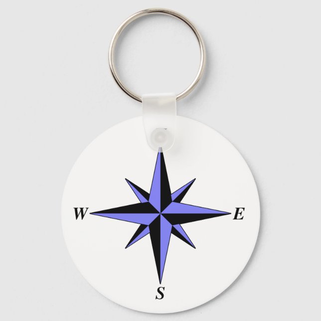 Blue North Arrow Keychain (Front)