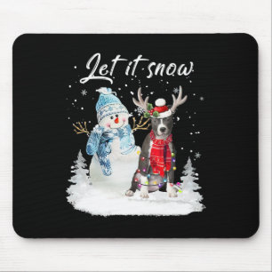 Blue Nose Pitbull Santa Dog Christmas Snowman Xmas Mouse Mat