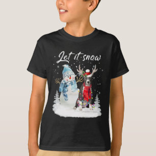 Blue Nose Pitbull Santa Dog Christmas Snowman Xmas T-Shirt