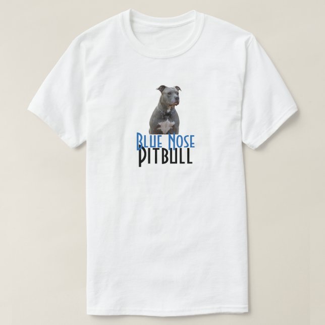 Blue Nose Pitbull White T-Shirt (Design Front)