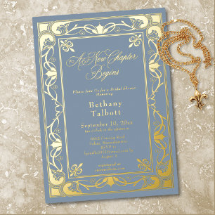 Blue Nouveau Vintage New Chapter Bridal Shower