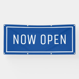 Blue Now Open Banner