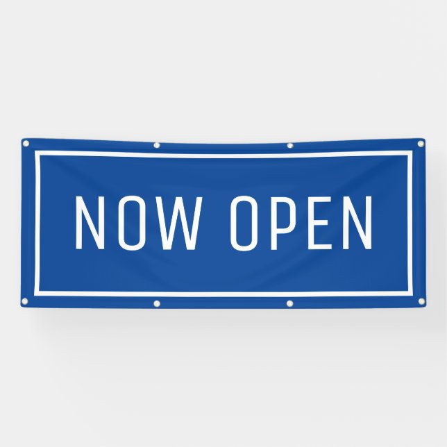 Blue Now Open Banner (Horizontal)