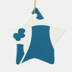 Blue Nuclear Power Plant Icon Ceramic Tree Decoration