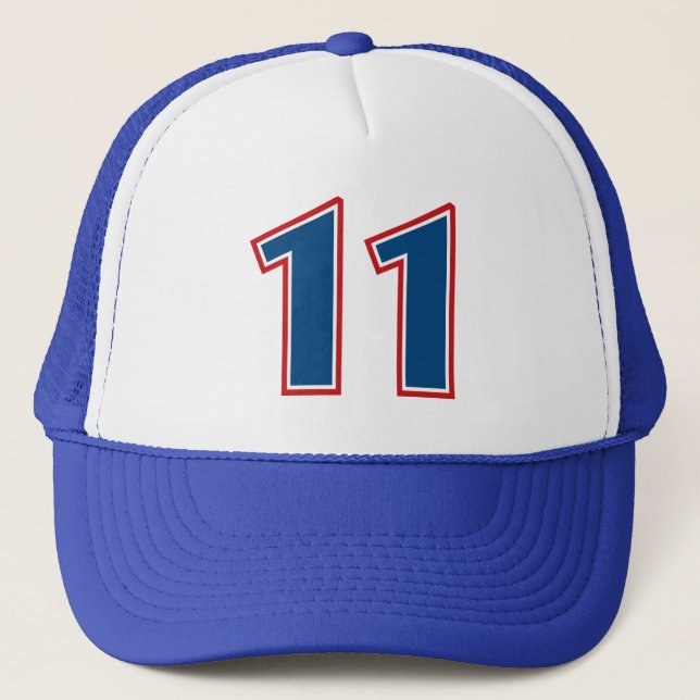 Blue Number 11 Trucker Hat (Front)
