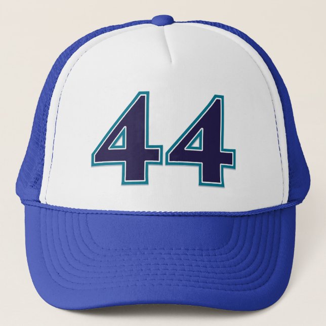 Blue Number 44 Trucker Hat (Front)