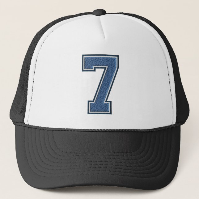 Blue Number 7 Trucker Hat (Front)