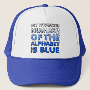 Blue Number Of The Alphabet Funny Ball Cap Hat