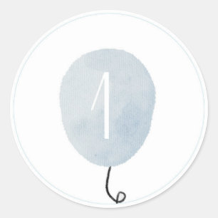 Blue Number One Balloon Sticker