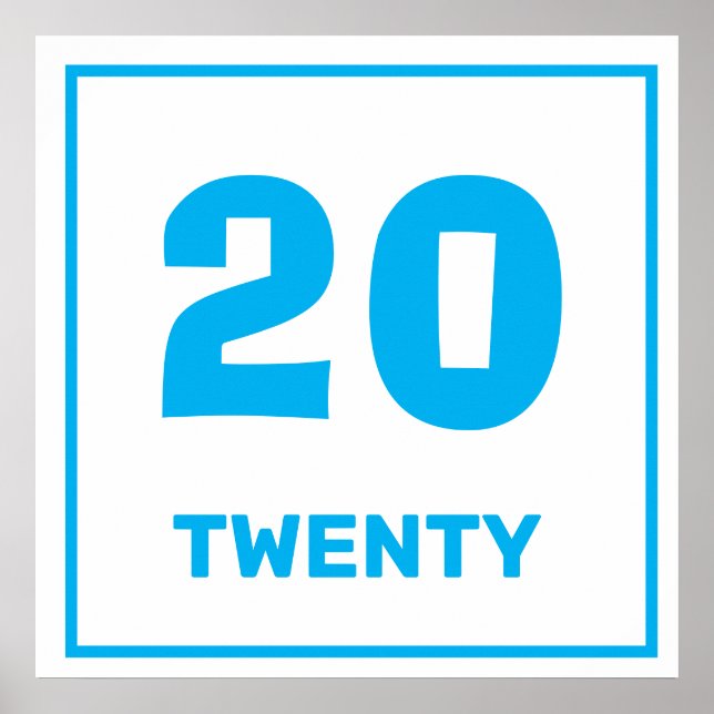 Blue number twenty Poster (Front)