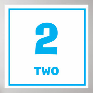 Blue number two Poster