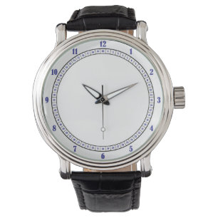 blue numbers clock dial watch