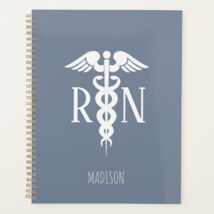 Blue Nurse Medical Caduceus Personalised Planner