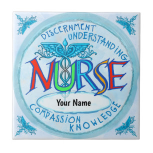 Blue nurses motto tile