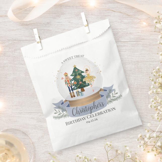 Blue Nutcracker Birthday Party Favours Cookie Trea Favour Bags (Clipped)