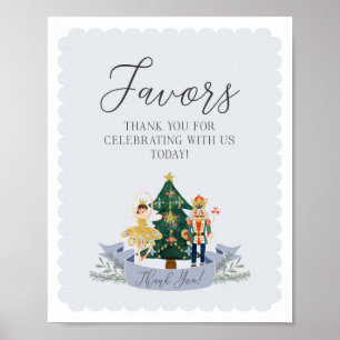 blue nutcracker christmas baby shower favours sign