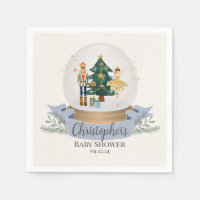 blue nutcracker christmas baby shower tableware