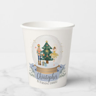 blue nutcracker christmas birthday party tableware paper cups