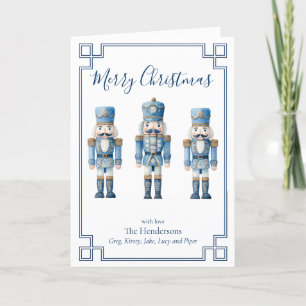 Blue Nutcracker Christmas Holiday Card