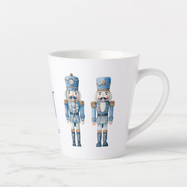 Blue Nutcracker Christmas Latte Mug (Right)
