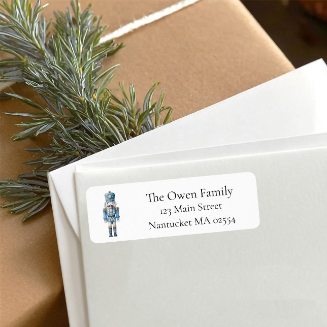Blue Nutcracker Christmas Return Address (Blue Nutcracker Christmas return address labels
)