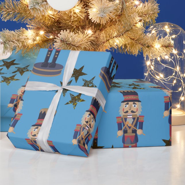 Blue  & Nutcracker Christmas Wrapping Paper (Holidays)