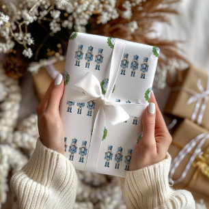 Blue Nutcracker Christmas  Wrapping Paper