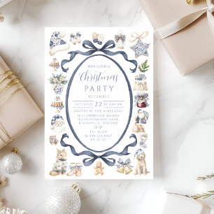 Blue Nutcracker Wonderland Christmas Invitation