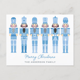 BLUE NUTCRACKERS CHRISTMAS POSTCARD