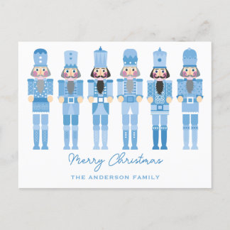 BLUE NUTCRACKERS CHRISTMAS POSTCARD