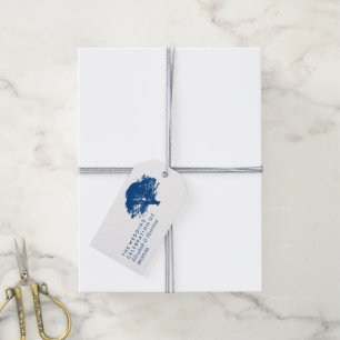 Blue Oak Tree, Rustic & Minimalistic Wedding Gift Tags