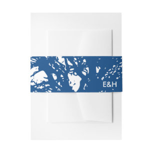 Blue Oak Tree, Rustic & Minimalistic Wedding Invitation Belly Band