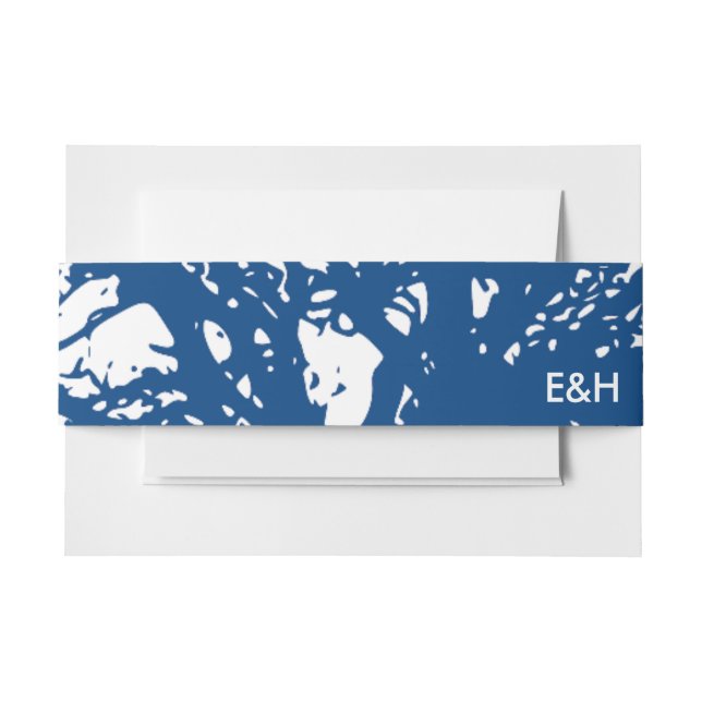 Blue Oak Tree, Rustic & Minimalistic Wedding Invitation Belly Band (Front Example)