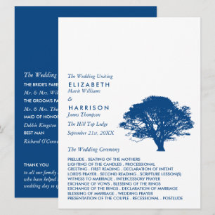 Blue Oak Tree, Rustic & Minimalistic Wedding Programme