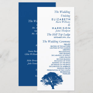 Blue Oak Tree, Rustic & Minimalistic Wedding Programme