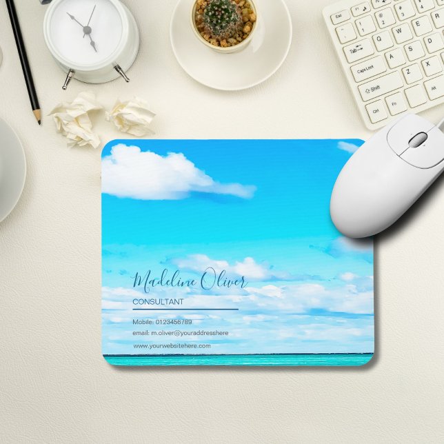  Blue Ocean Aqua Sea Business Information Mouse Mat (Creator Uploaded)