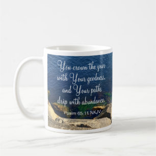 Blue Ocean Blessed New Year Christian Bible Verse Coffee Mug
