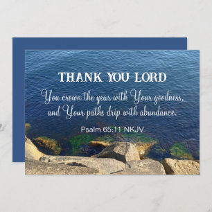 Blue Ocean Blessed New Year Christian Bible Verse Holiday Card