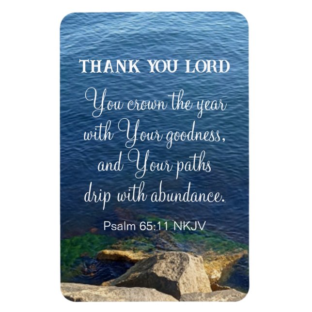 Blue Ocean Blessed New Year Christian Bible Verse Magnet (Vertical)