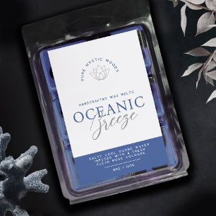 Blue ocean breeze scented wax melts product label