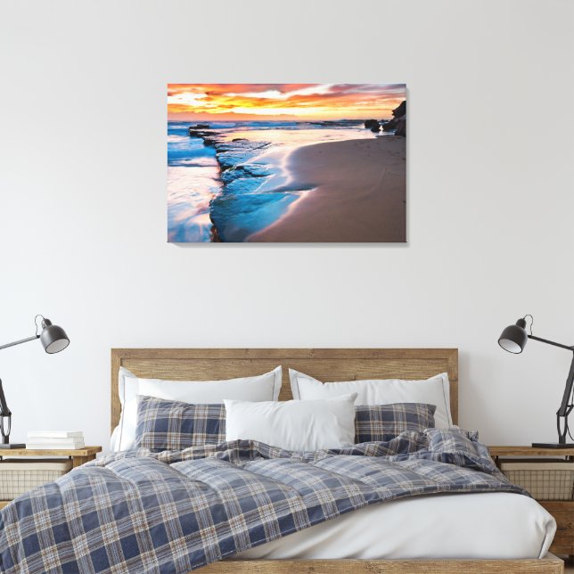 Blue Ocean Canvas Print (Insitu(Bedroom))