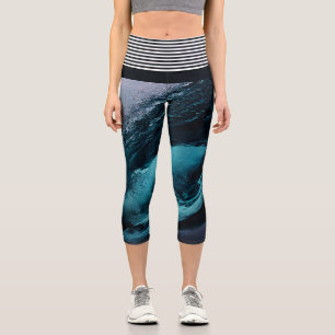 Blue ocean capri leggings