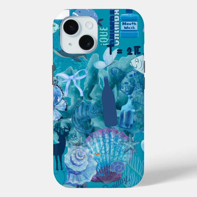 Blue Ocean Collage Phone Case (Back)