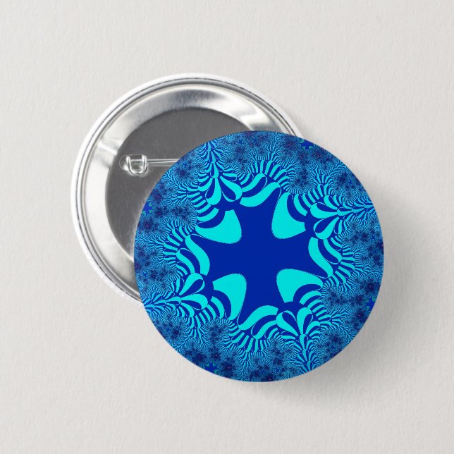 Blue Ocean Cross 6 Cm Round Badge (Front & Back)
